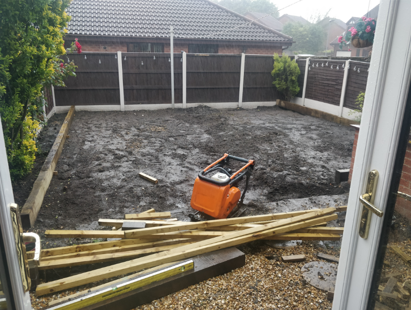 Artificial grass installation, Warrington