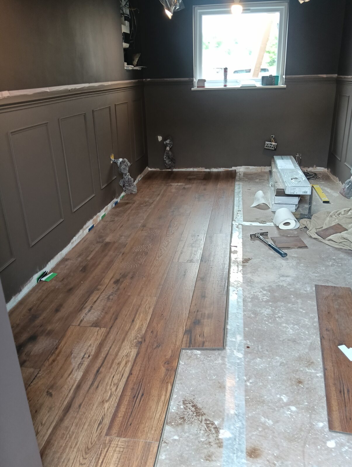 Over Hulton home office flooring installation