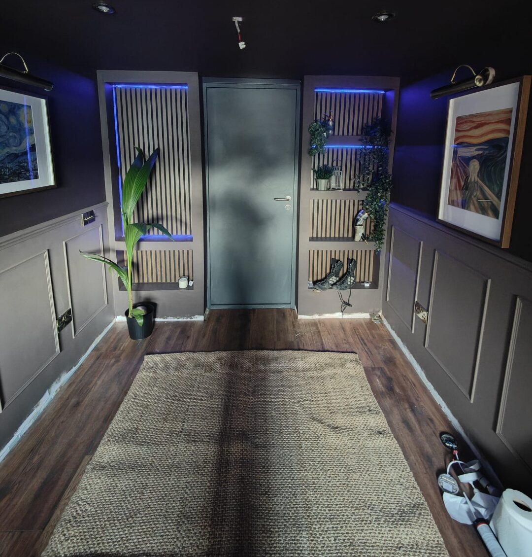 Finished Over Hulton study with panelling and downlights