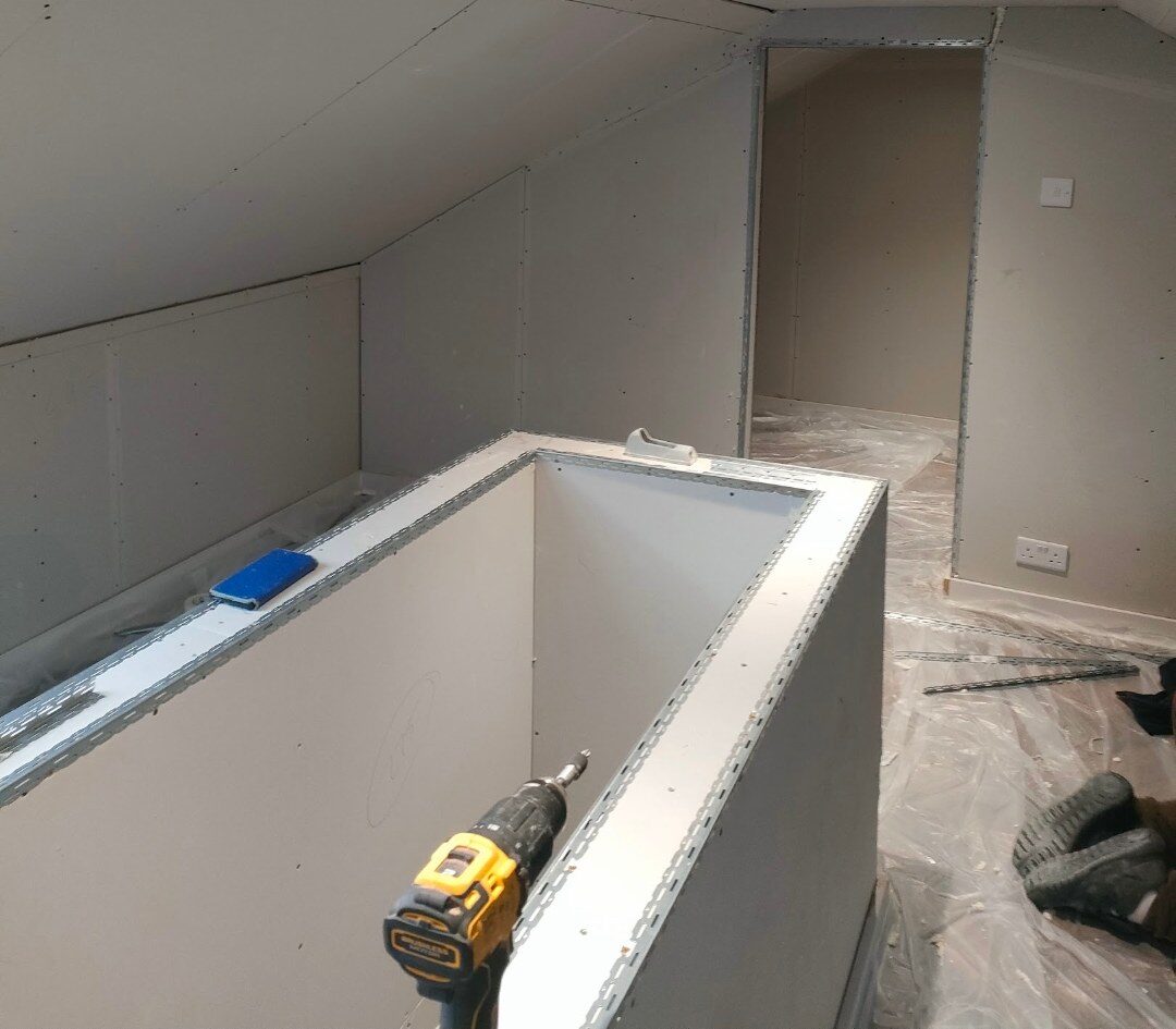 Bolton loft knee walls boarded