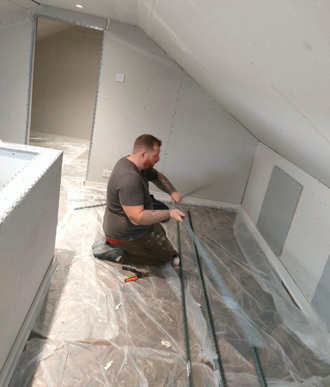 Bolton loft first fix at the eaves