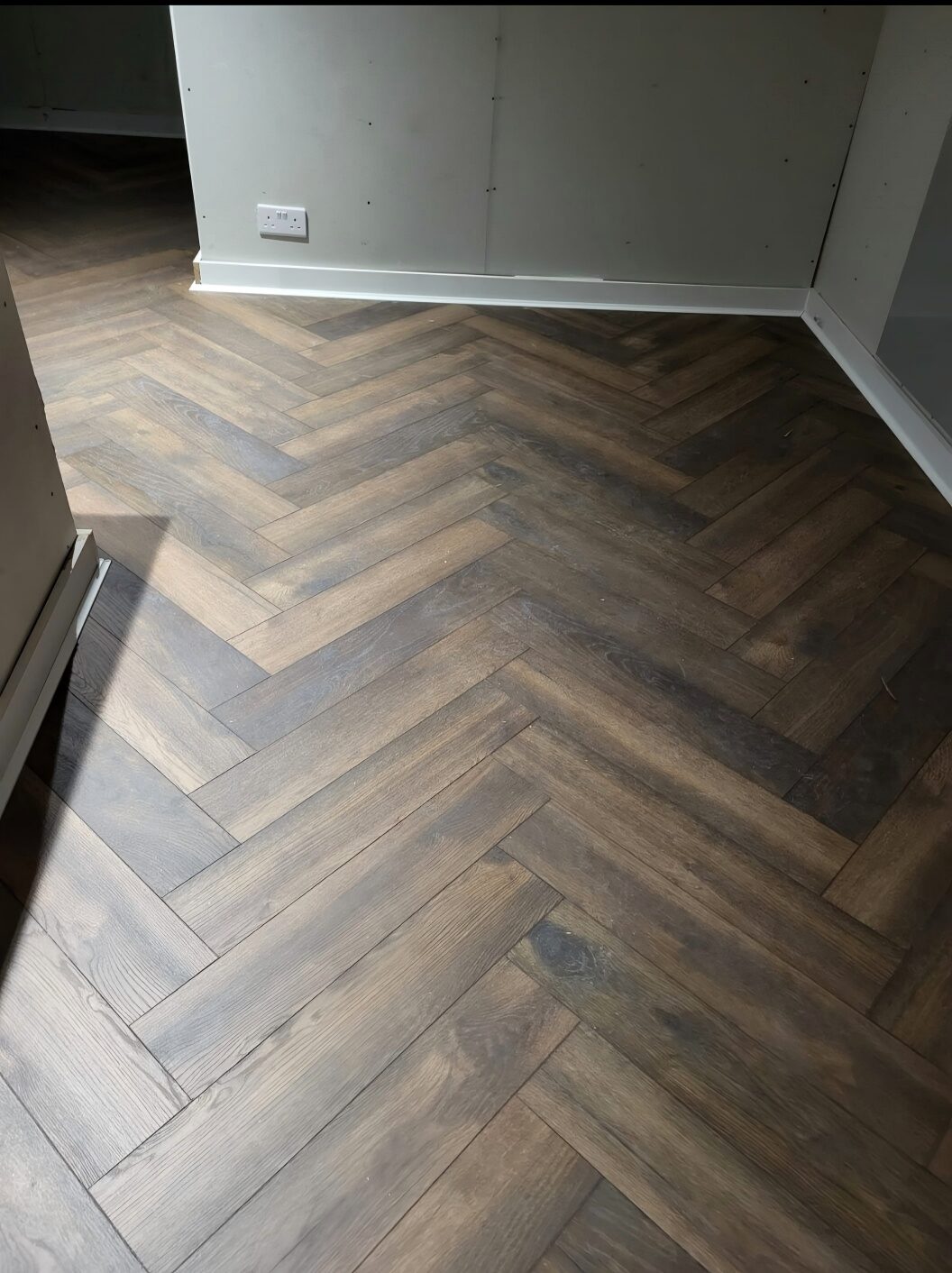 Herringbone flooring in the Bolton loft conversion