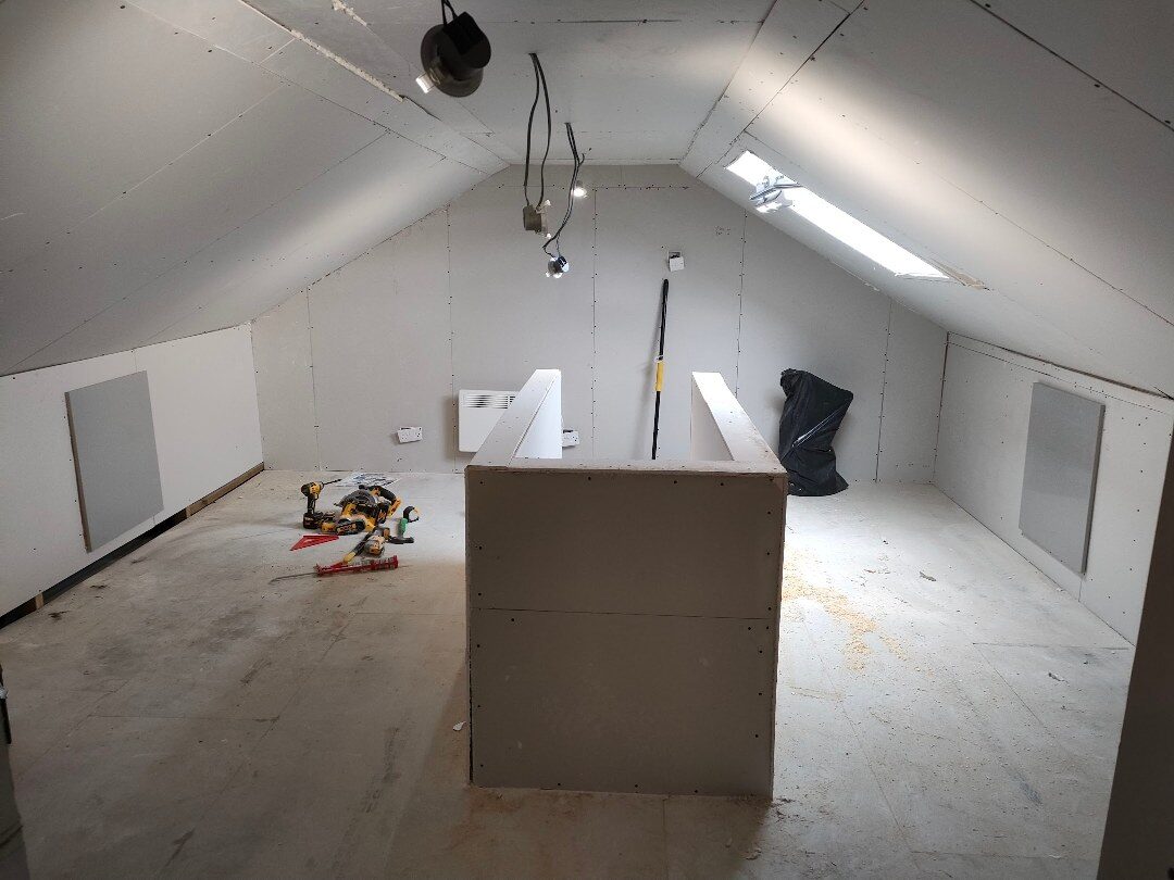 Bolton loft plastered home office room
