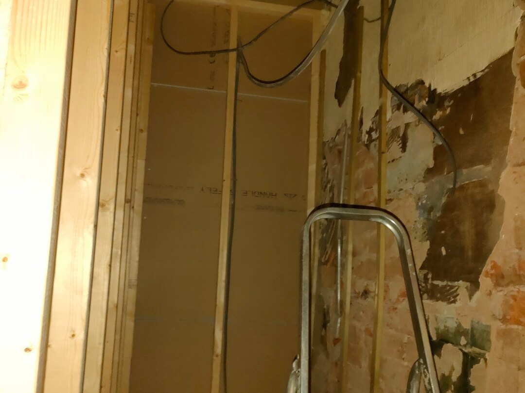 Ensuite Installation in Little Lever — first fix framing