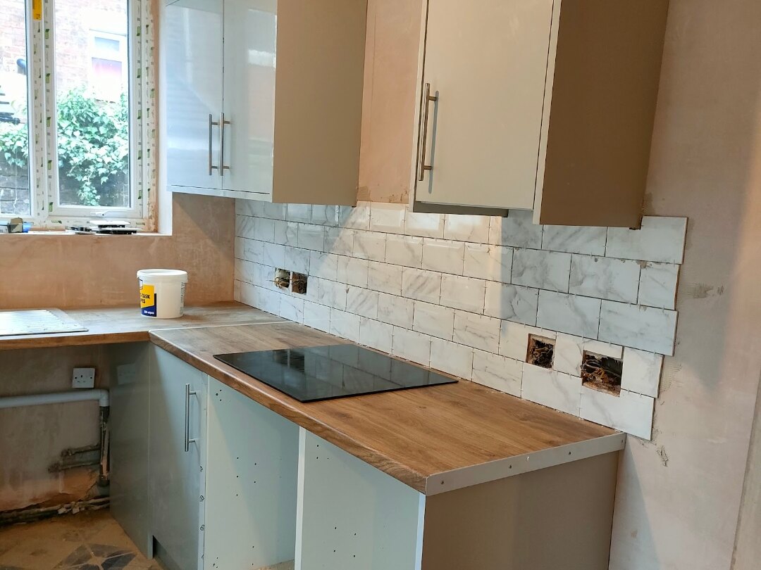 Kitchen Installation in Chorley — new worktop splashback