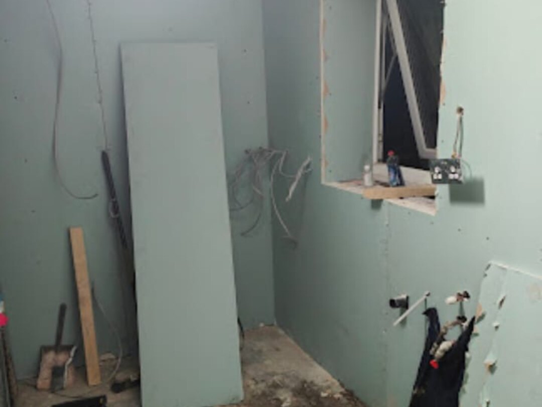 Kitchen Installation in Preston — plastering stage
