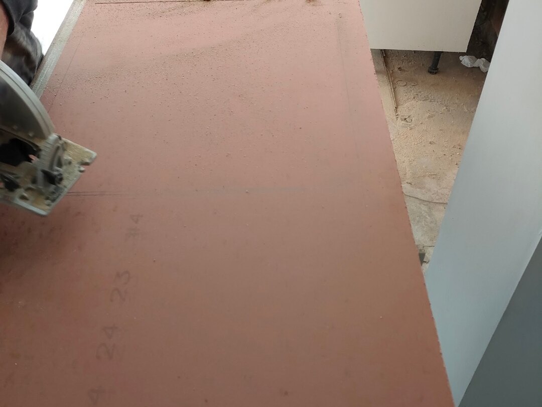 Kitchen Installation in Warrington — new subfloor